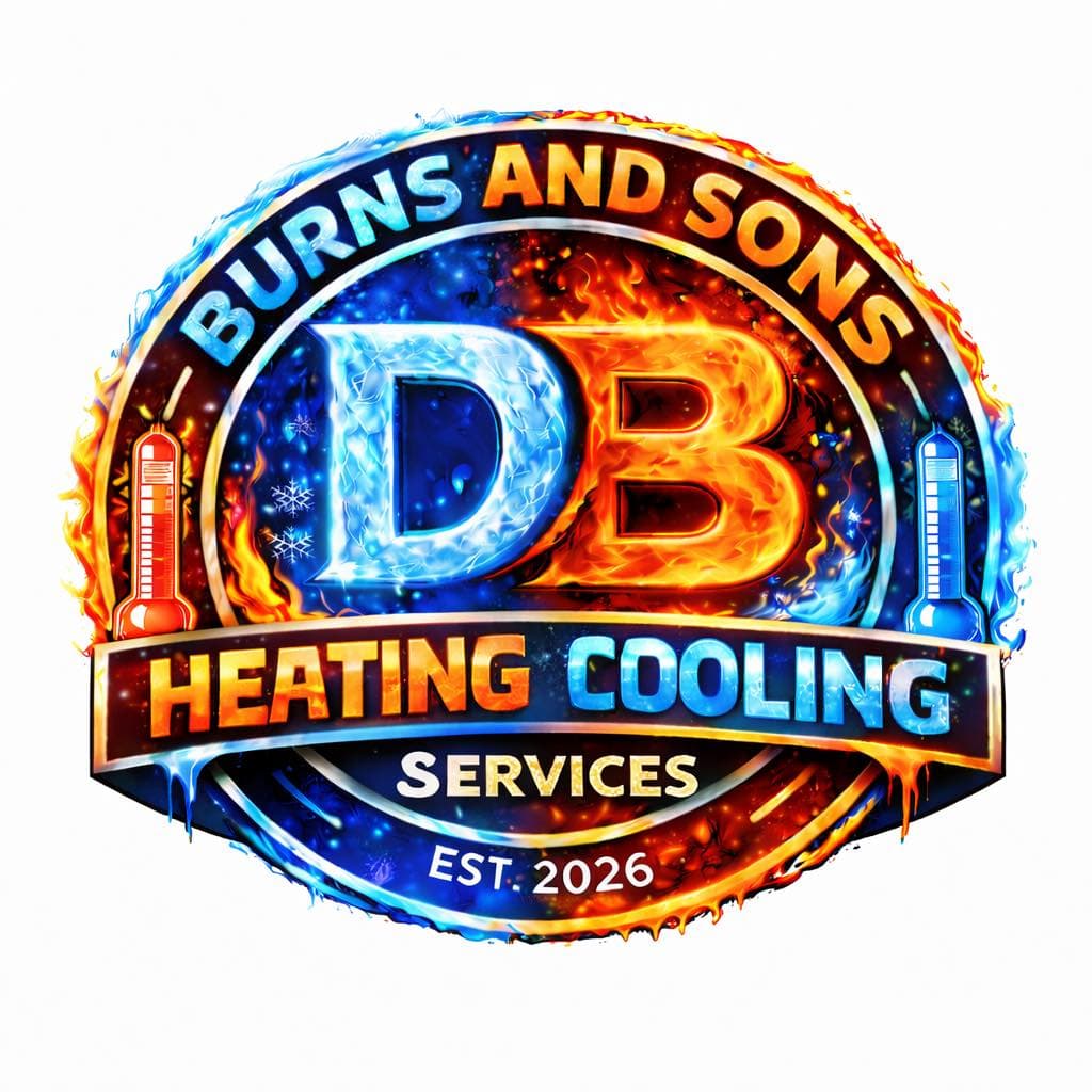 Burns and Sons Heating, Cooling, and Services — fire and ice HVAC logo